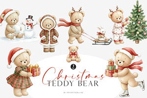 Christmas Teddy Bear Clipart