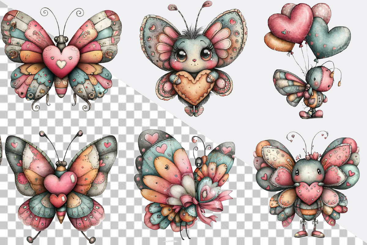 Whimsical Spring Butterfly Clipart B, an Illustration by SVGArt (Photo 2 of 7)