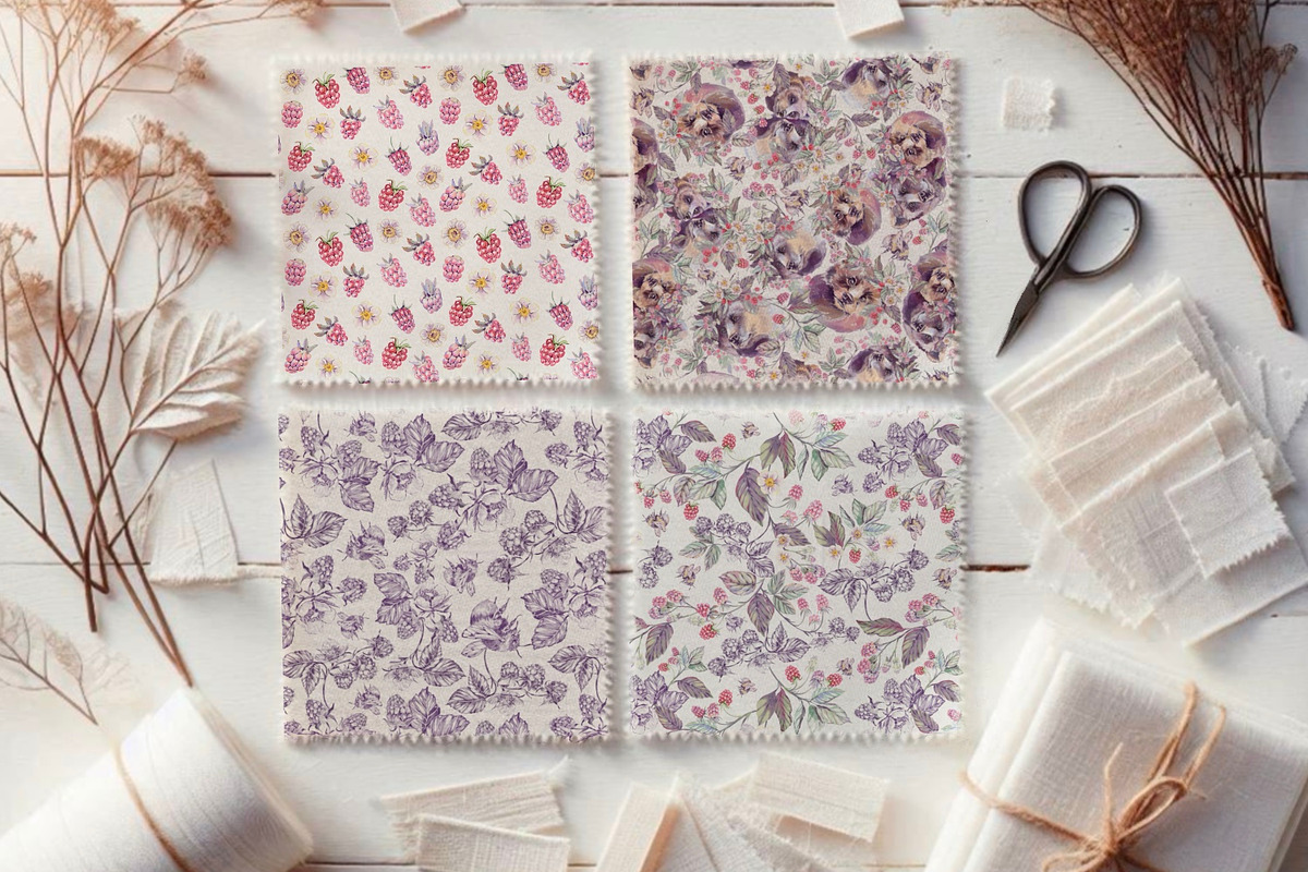 Raspberry romance. Watercolor set, an Animal Illustration by Shabbypie (Photo 12 of 15)