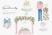 watercolor wedding clipart set, a Decorative Illustration by Patishop Art (Thumbnail 6 of 9)