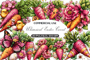 Whimsical Floral Easter Carrot, an Illustration by Black Bird Studio