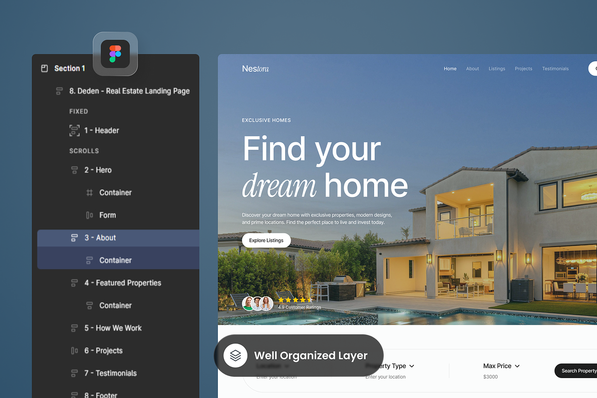 Nestora - Real Estate Landing Page, a Landing Page Template by SLAB! Design (Photo 2 of 4)