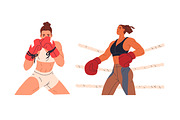 Woman boxing, female boxers set, a Sport Illustration by Good Studio (Thumbnail 4 of 4)