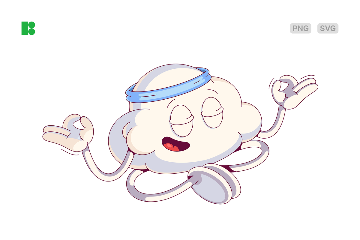 Meditating cloud, an Object Illustration by Icons8