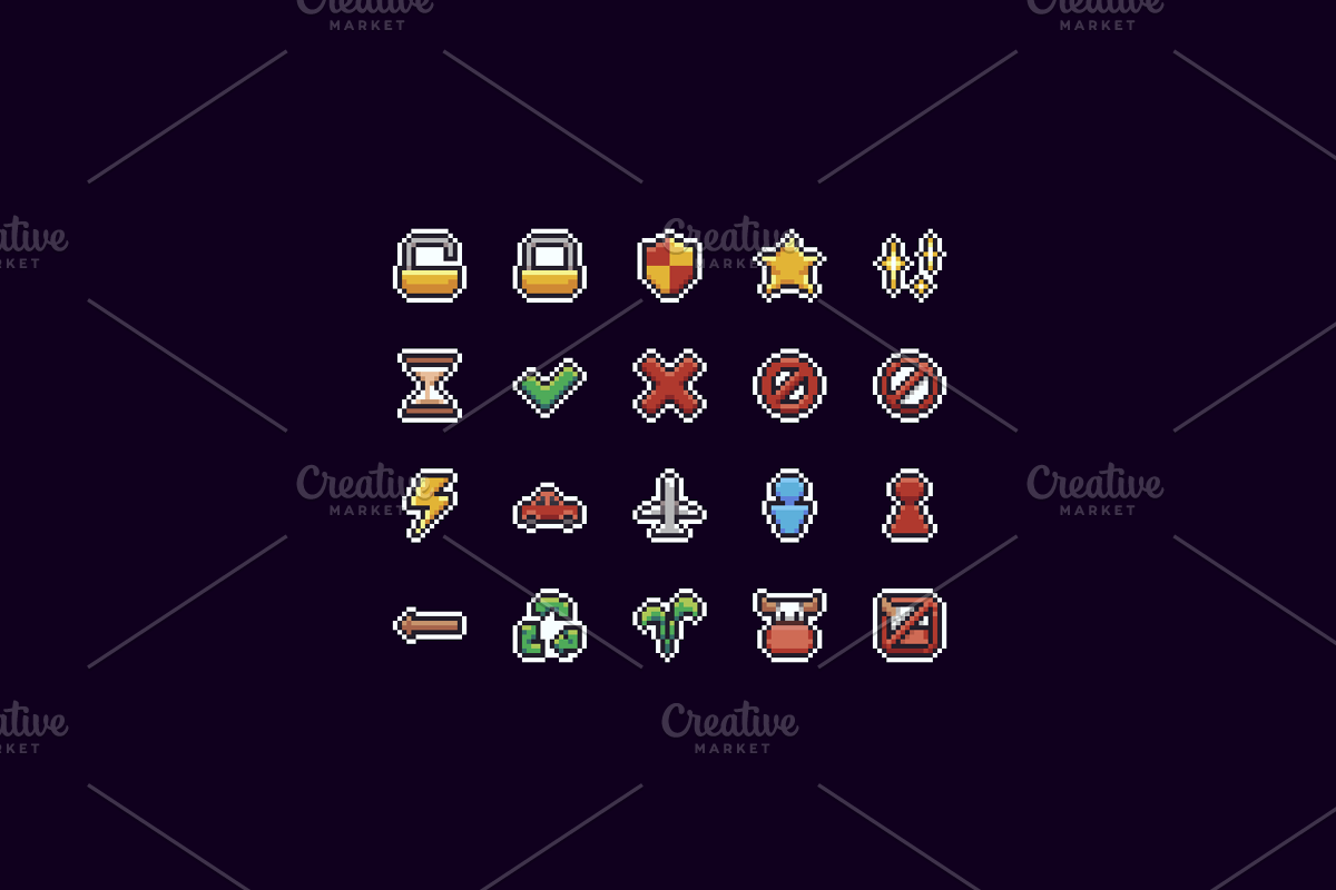 100 Pixel Icons, an Outline Icon by chewkotski (Photo 4 of 6)