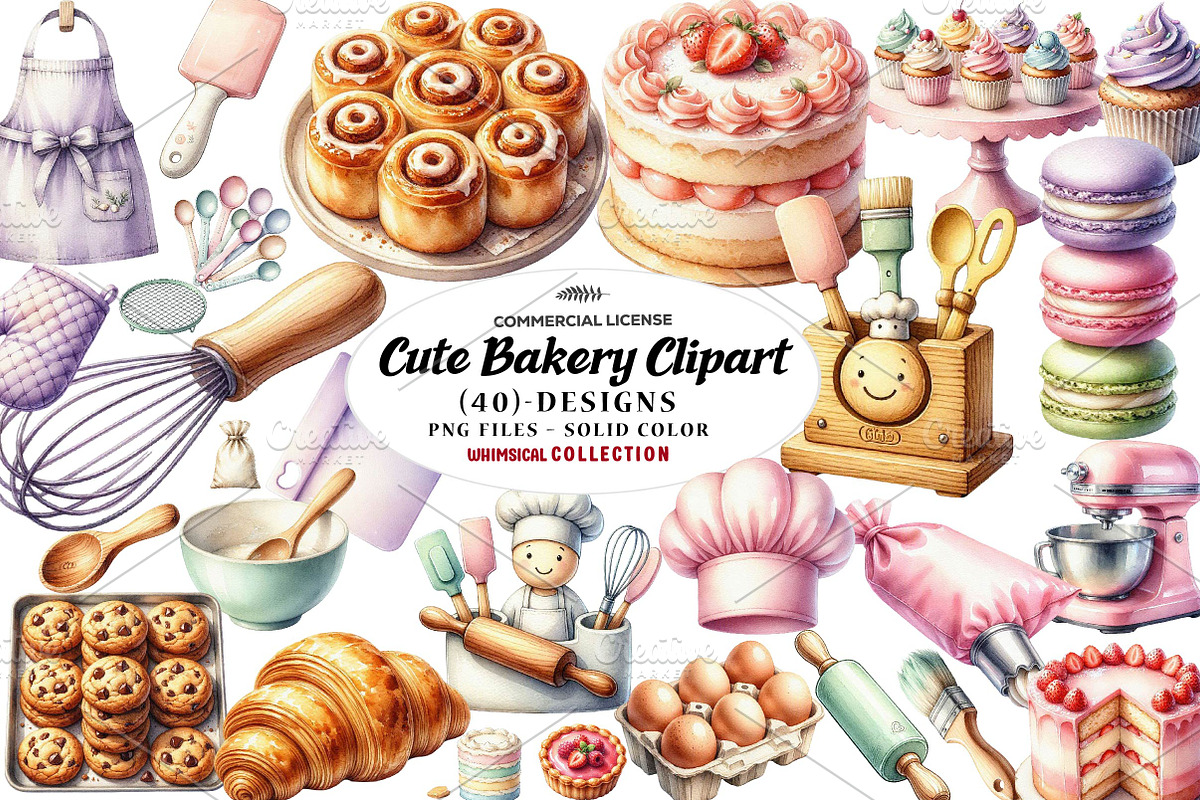 Cute Bakery Clipart, a Seasonal Illustration by CreationArt (Photo 1 of 7)