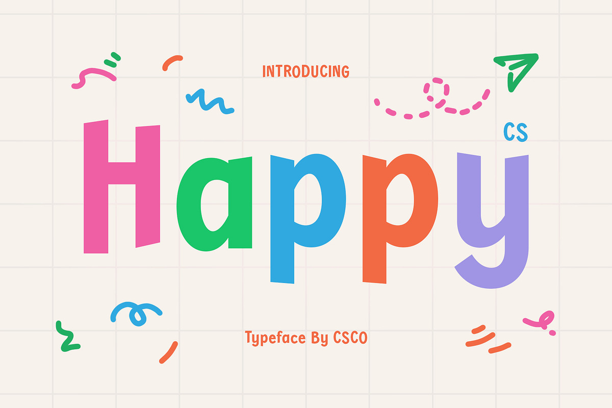CS Happy – Fun Font, a Sans Serif Font by Craft Supply Co. (Photo 1 of 8)