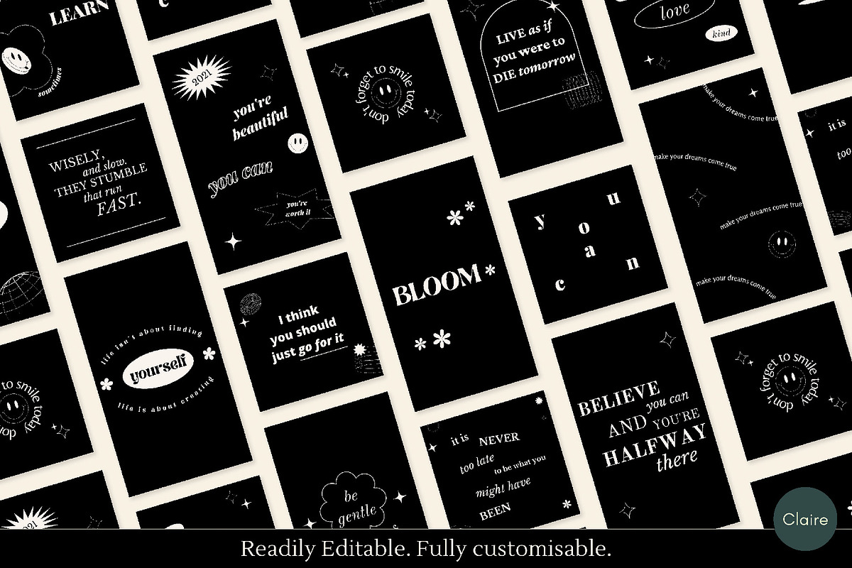 Positive Quotes Social Media Kit, a Social Media Template by Clairee Design Studio (Photo 6 of 7)