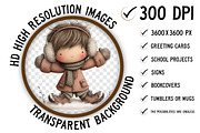 Whimsical Winter Kids Clipart, an Illustration by Craft Nest (Thumbnail 2 of 11)