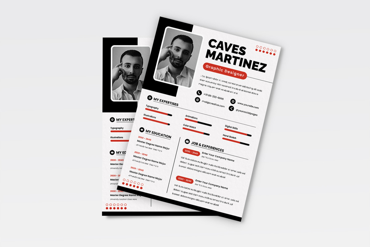 Mono Style Resume CV, a Resume Template by iDoodle Studio (Photo 2 of 4)