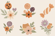 Pastel Halloween Floral Clipart, an Object Graphic by Printable Pretty Studio (Thumbnail 4 of 4)
