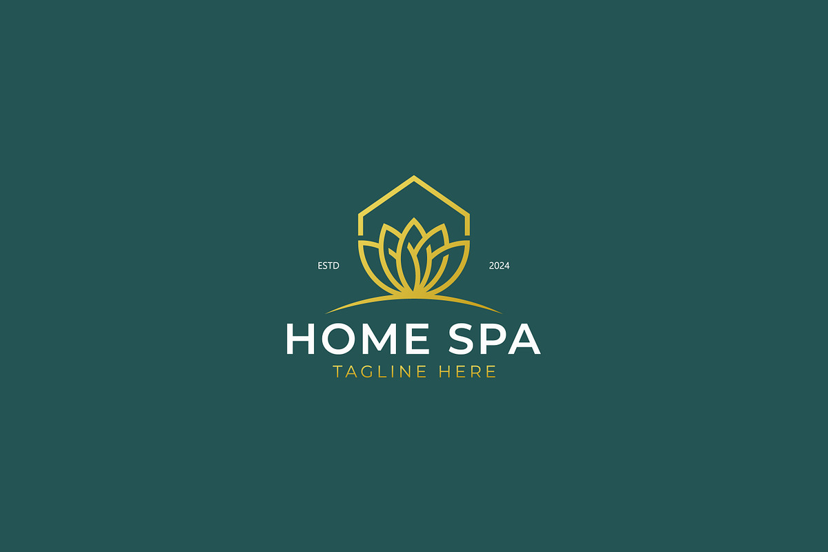 Home Spa Logo Lotus Flower Gold, a Branding & Logo Template by Signatoro (Photo 2 of 2)