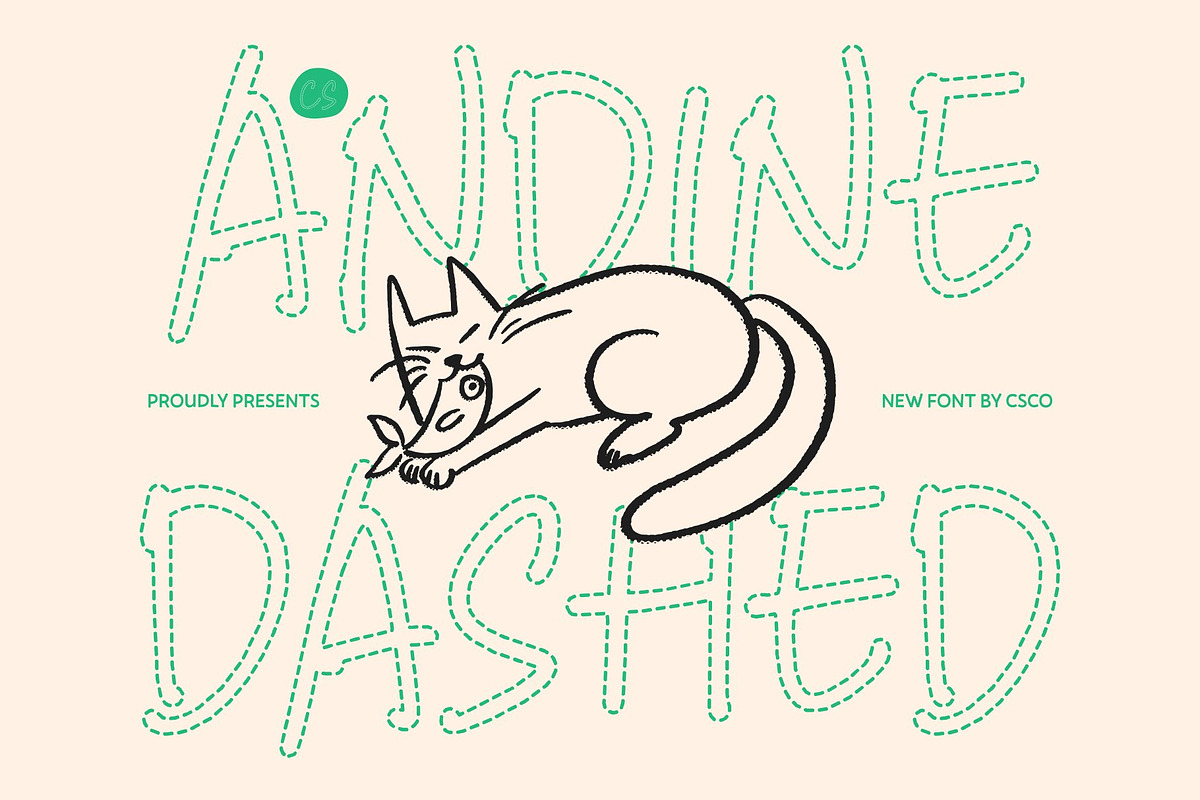 CS Andine Dashed, a Handwritten Font by Craft Supply Co. (Photo 1 of 8)
