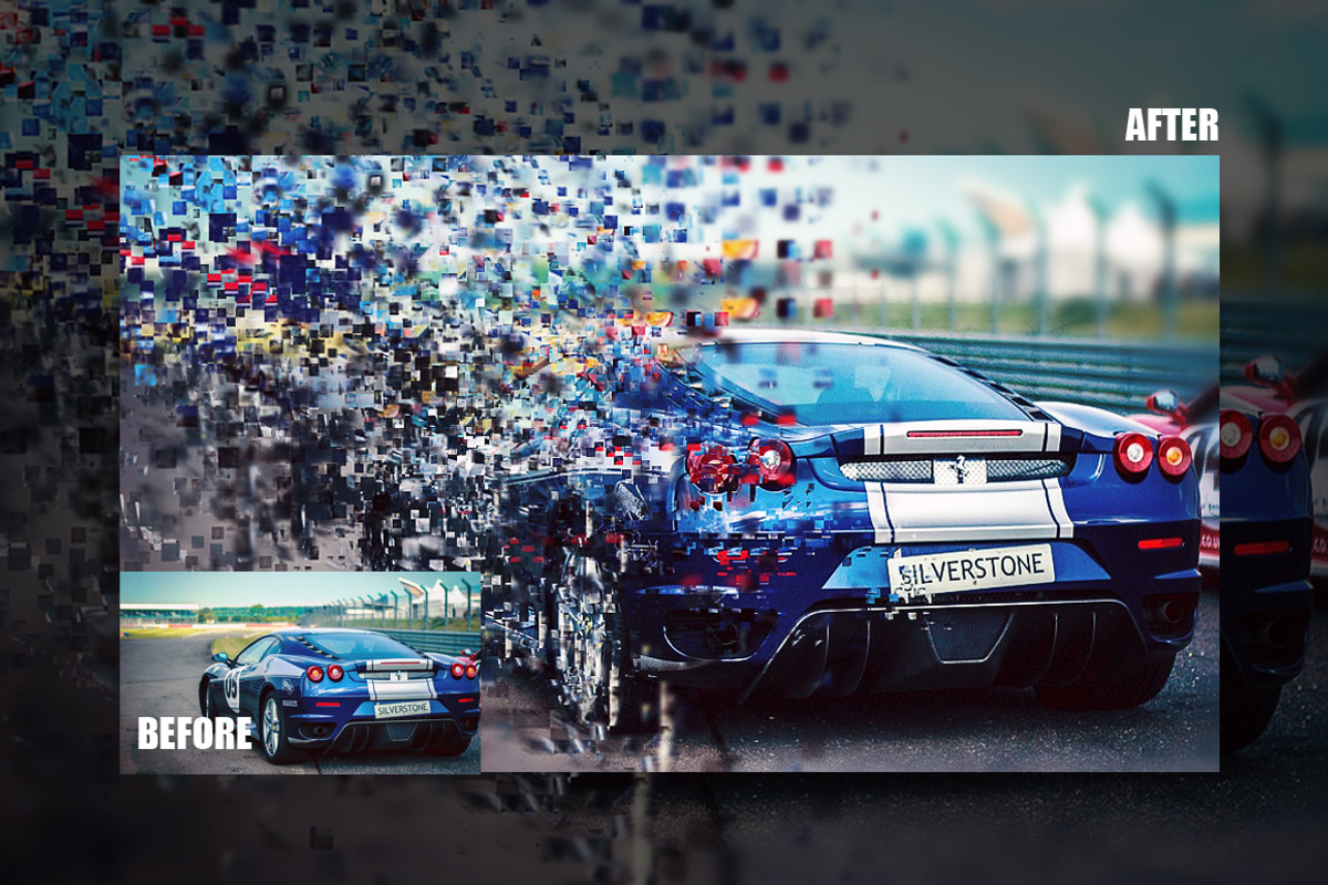 Pixel Explosion Photoshop Action, an Action Add-On by psddude (Photo 3 of 3)