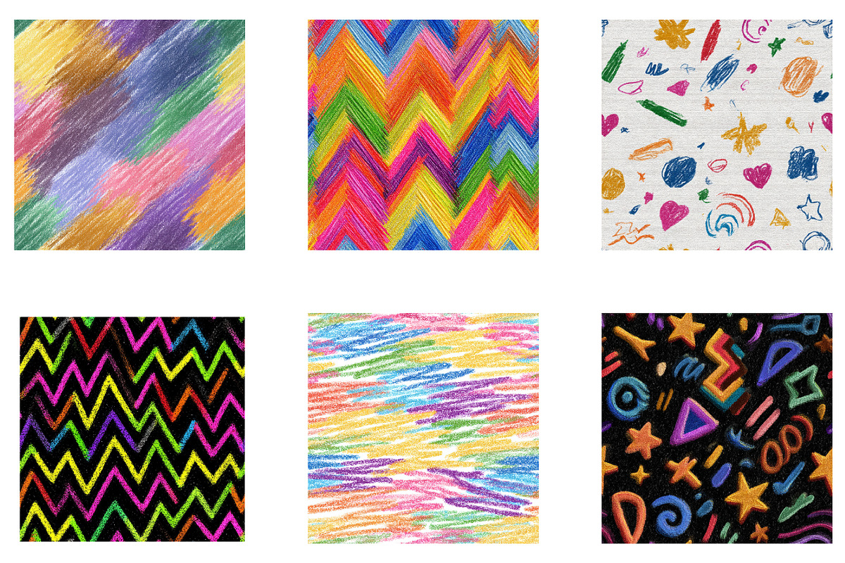 Colorful Crayon Scribble Patterns, a Pattern Graphic by CreationArt (Photo 4 of 5)