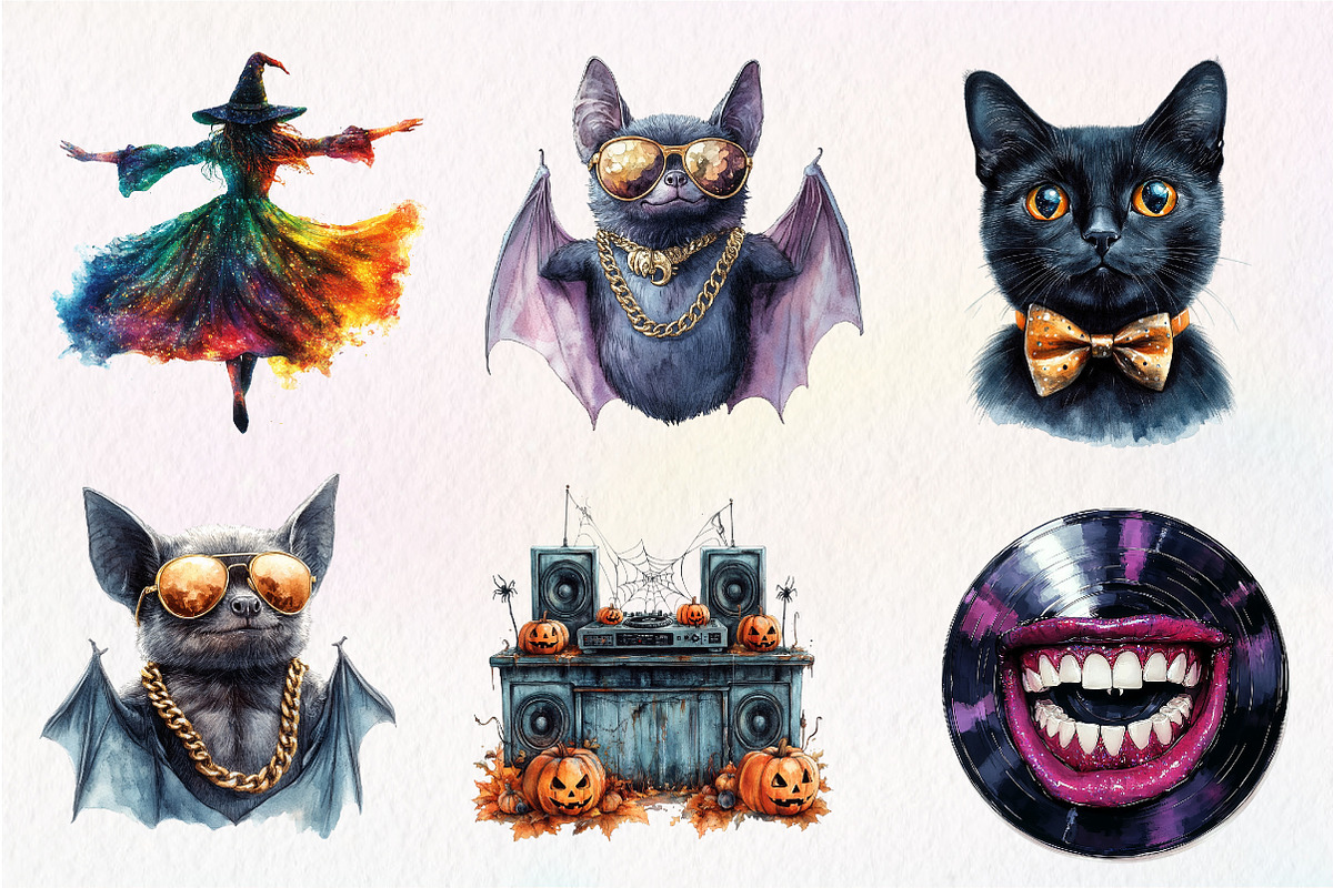 Disco Halloween Clipart, an Illustration by CreationArt (Photo 2 of 5)
