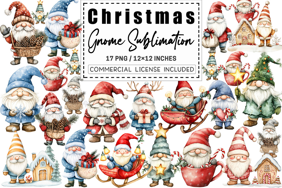 Cute Christmas Gnome Sublimation, a Graphic by CitraGraphics (Photo 1 of 3)