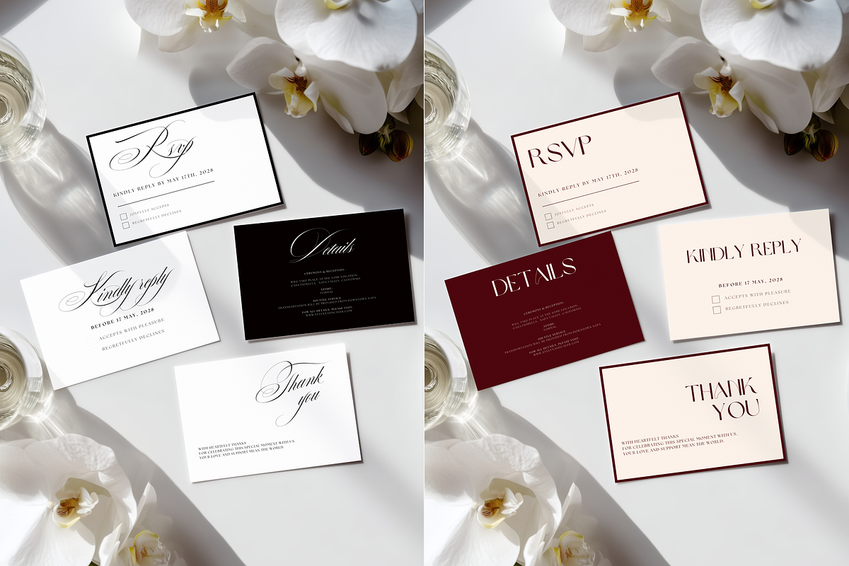 Orchid 3.5x5 RSVP Card Mockup Set, an Advertising Mockup by Serenefeeling (Photo 2 of 6)