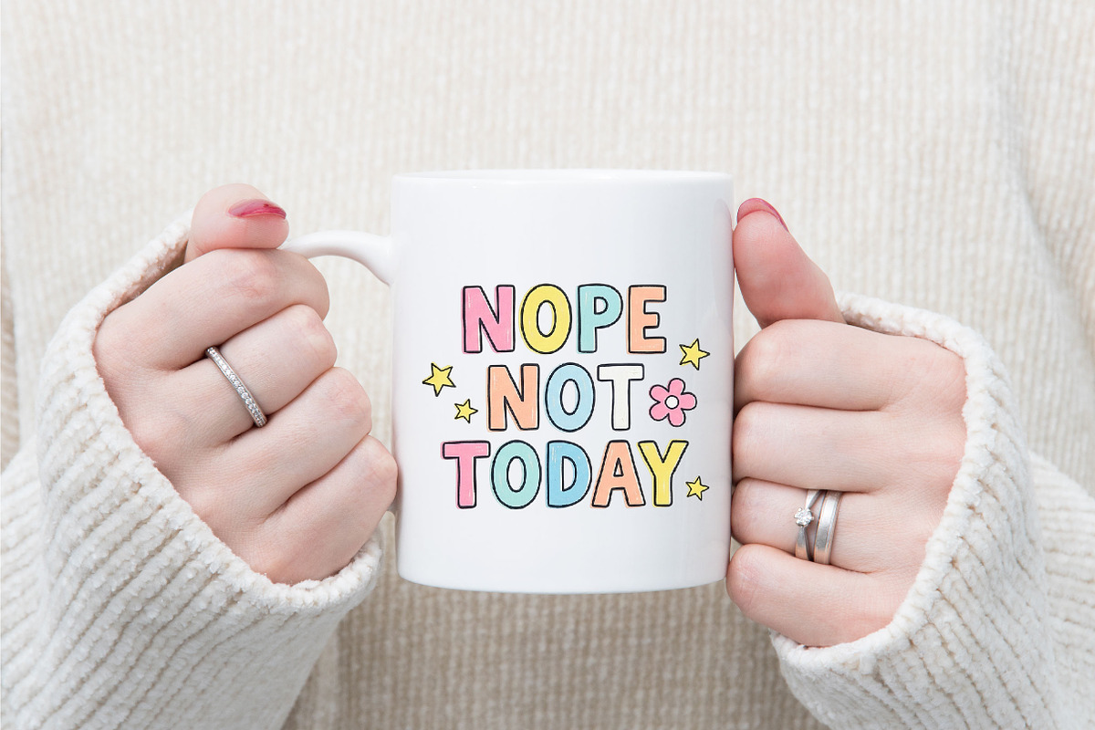 Nope Not Today PNG Doodles Png, an Illustration by Designking (Photo 3 of 4)