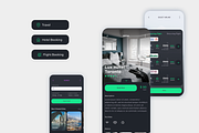 Vesta Dark Travel Booking App UI Kit, an UI Kit Template by uicube (Thumbnail 2 of 6)