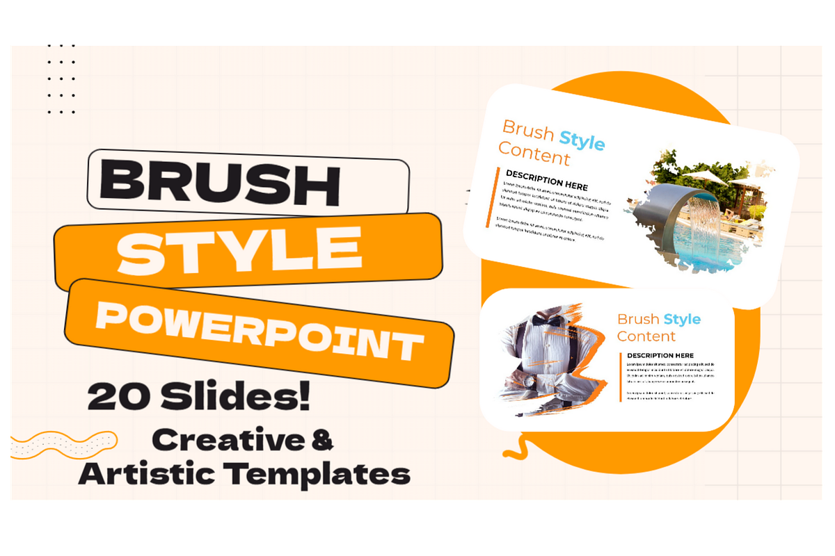 20 Brush Style PowerPoint Slides, a Presentation Template by Local Marketing Templates (Photo 1 of 6)
