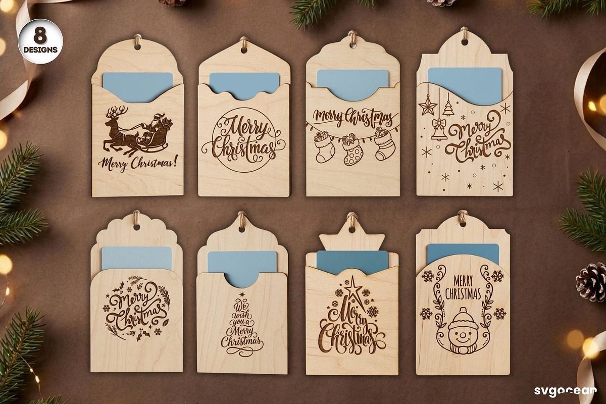 Christmas Card Holders SVG Bundle, a Decorative Illustration by svgocean (Photo 1 of 25)