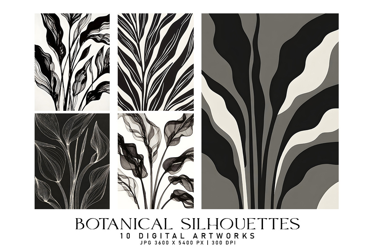 Botanical Silhouettes, a Decorative Illustration by Digital Art Creations (Photo 2 of 6)
