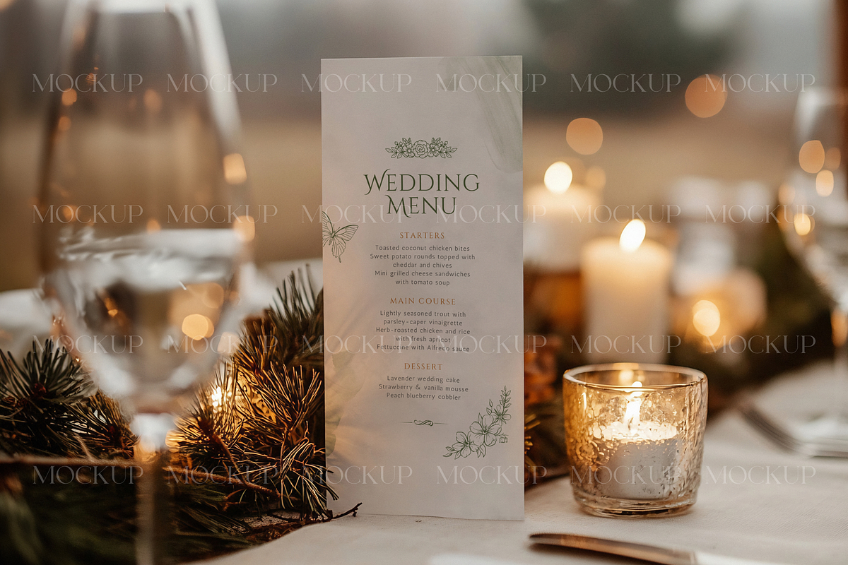 Card Menu Mockup, 4x9 Menu Mock, a Product Mockup by TatiMockup (Photo 3 of 4)