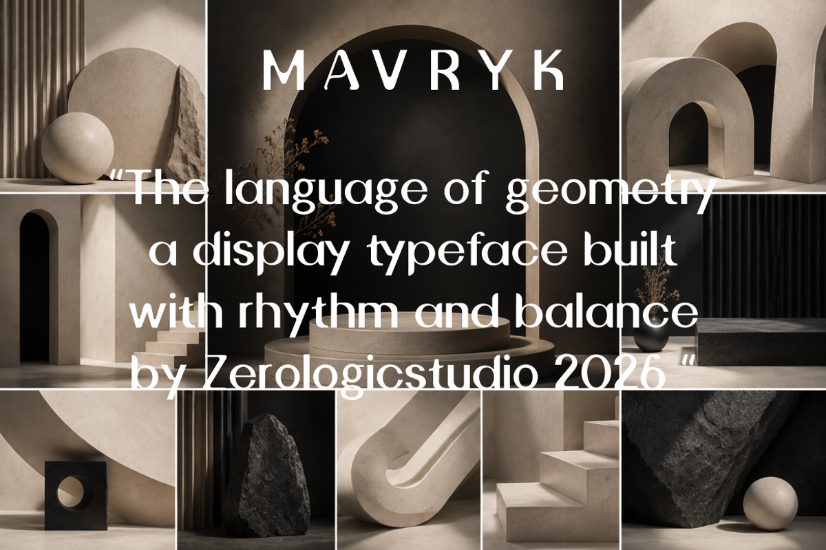 MAVRYK-Modern-Geometric-Display-Sans, a Sans Serif Font by zerologicstudio (Photo 2 of 11)