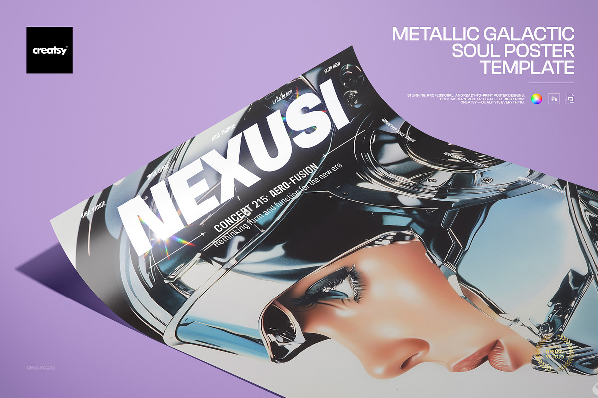 Metallic Galactic Poster Template, a Poster Template by creatsy5 (Photo 1 of 4)