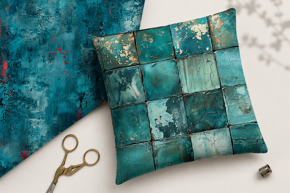 Teal Grunge Seamless Patterns, a Pattern Graphic by Canvas Craft (Photo 8 of 9)
