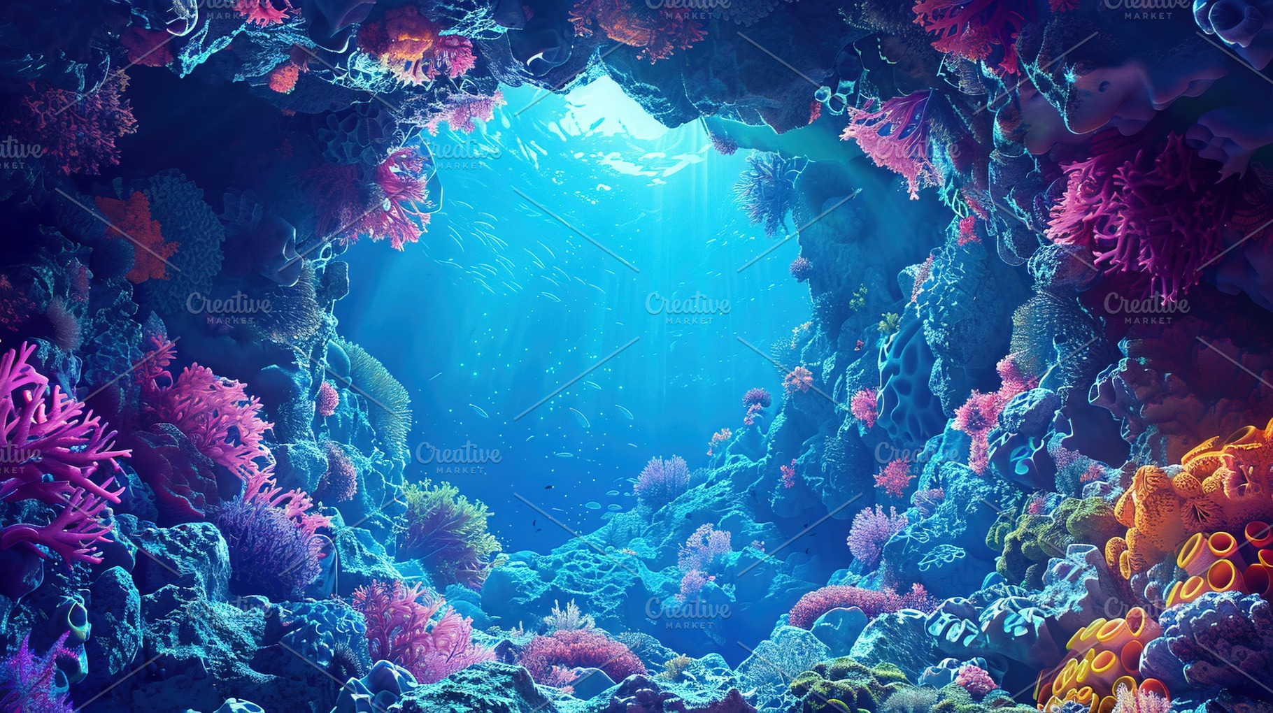 Underwater Coral Cave View, a Nature Photo by Ales Munt