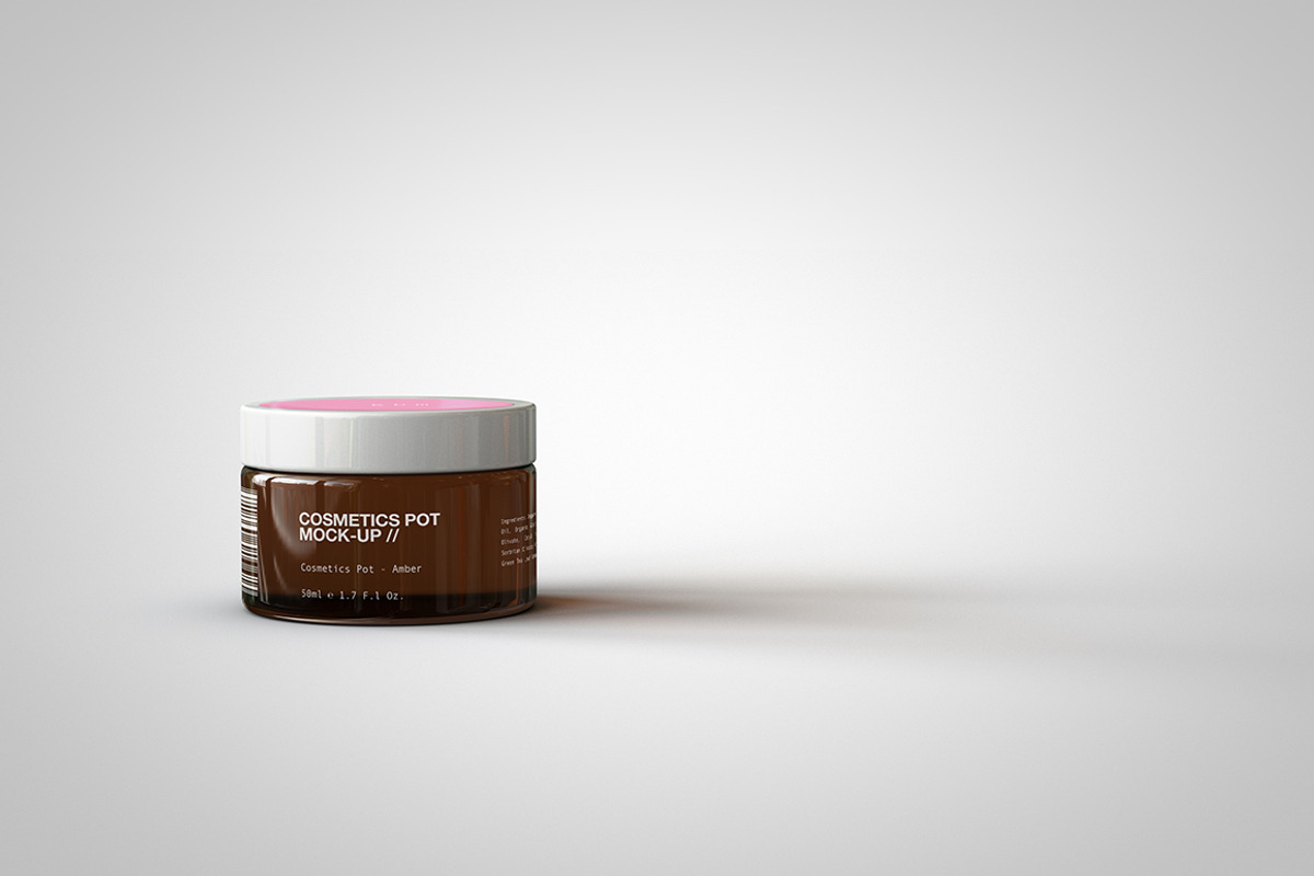 Amber Cosmetics Pot Mock-Up, a Household Mockup by TSOBG (Photo 6 of 15)