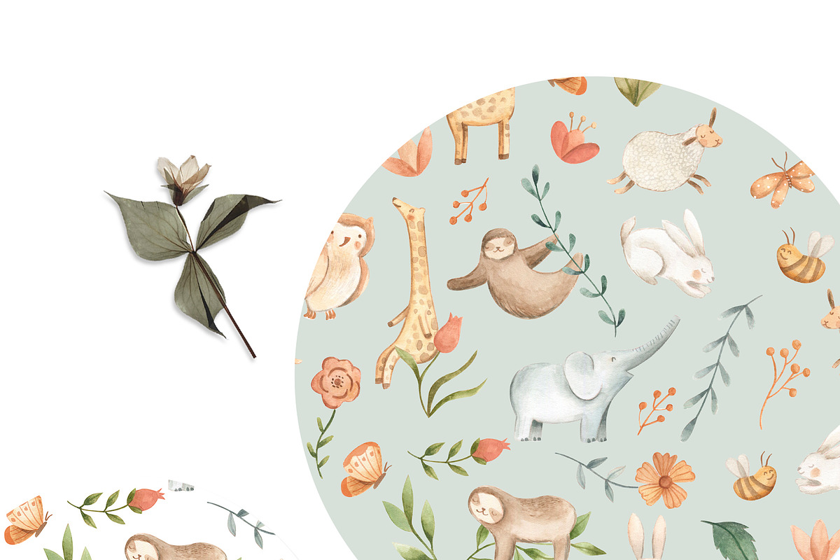 BUNDLE #2 - Watercolor Patterns, an Animal Illustration by Flora+Bear (Photo 4 of 11)