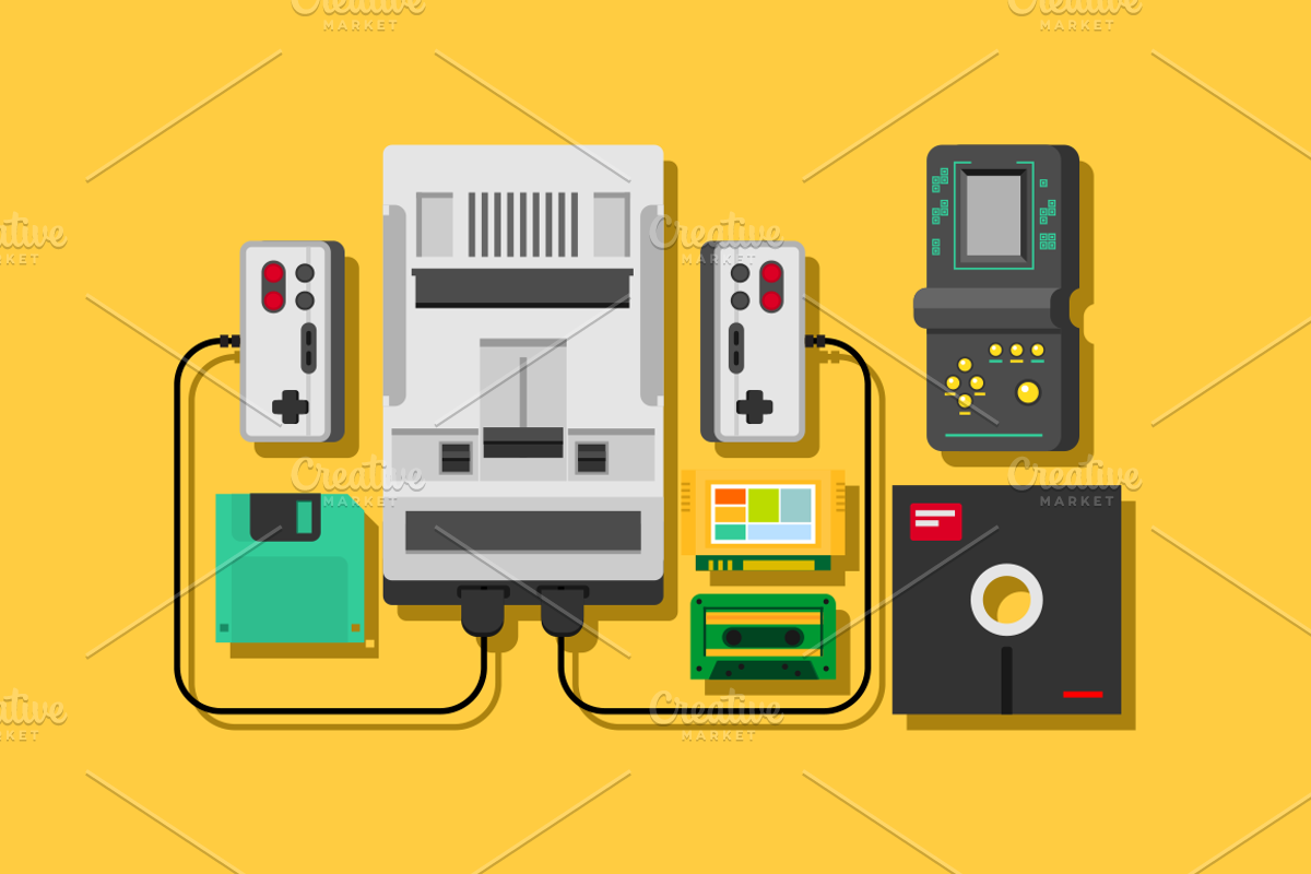 Computer game items and elements, an Illustration by Kit8.net