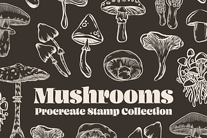 Mushrooms Stamps - Procreate Brushes