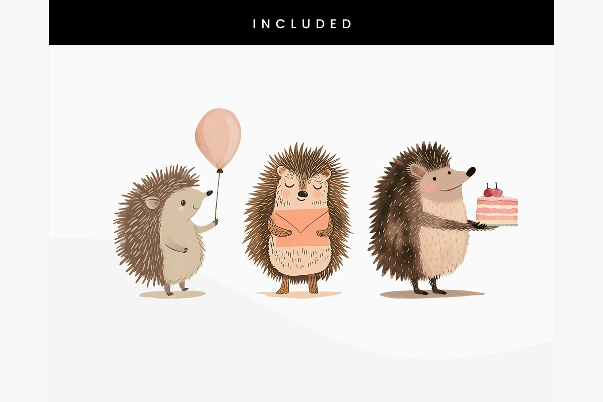 Part Hedgehogs with Gifts PNG, an Animal Illustration by ClipCraft (Photo 7 of 9)