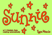 Sunnie TM – Y2K Script, a Handwritten Font by Type Mania (Thumbnail 1 of 10)