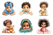 African American Baby Girl Clipart, an Illustration by SinaCreation (Thumbnail 4 of 5)