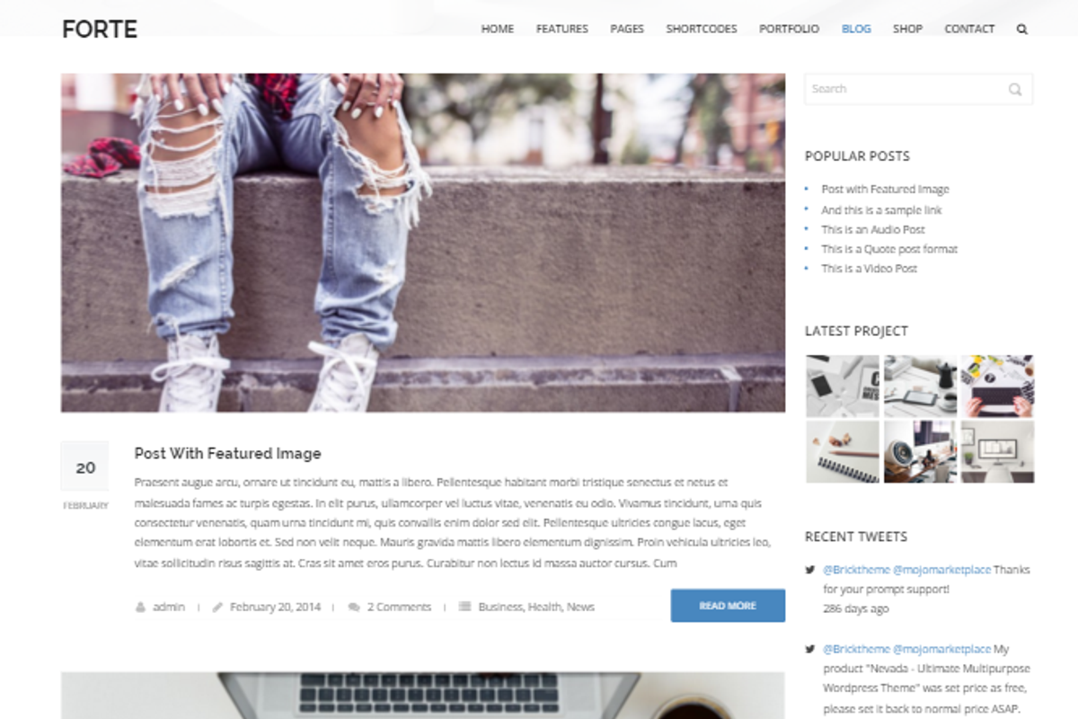 Forte - Multipurpose Wordpress Theme, a WordPress Template by Brickthemes