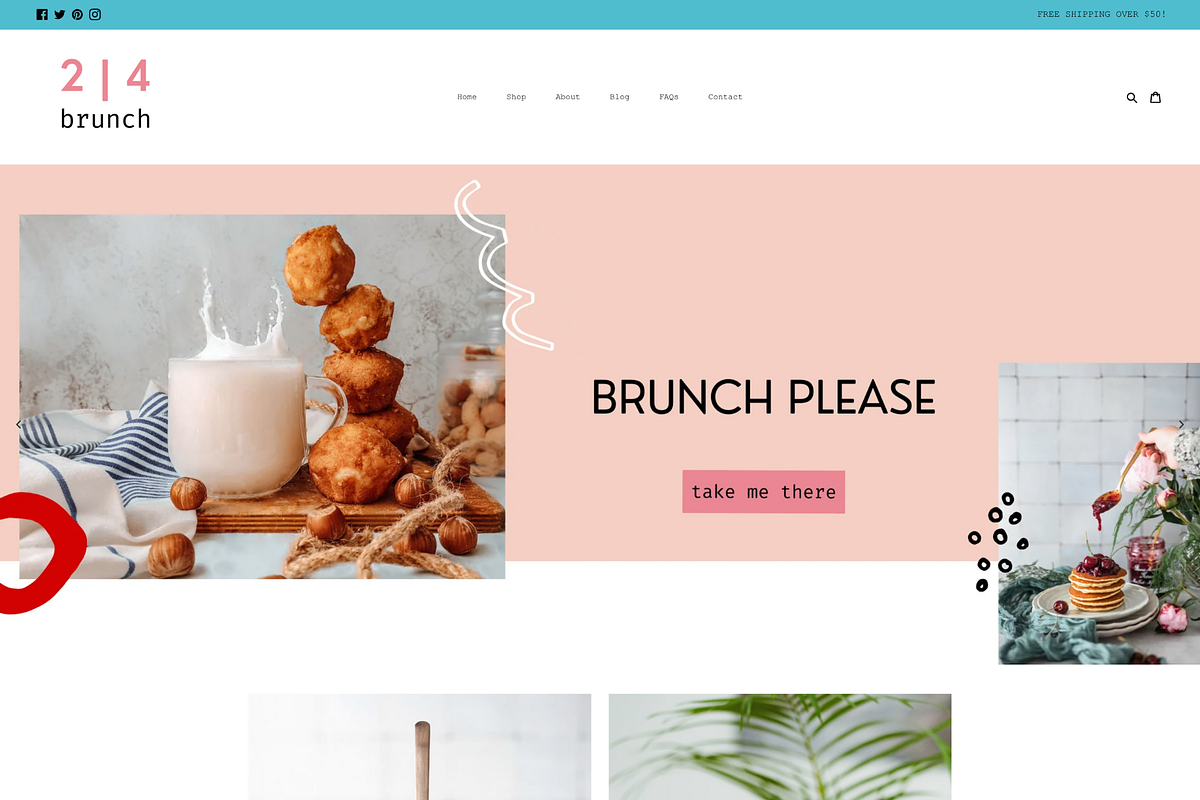 Colorful Shopify Theme | Pink Brunch, a Templates & Theme by Easy Website Themes (Photo 1 of 8)