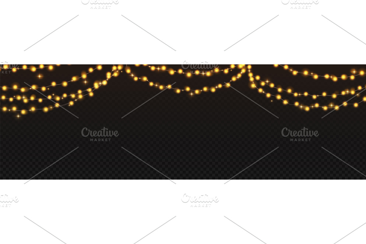 Holiday garland lights on, an Object Illustration by art PVP - market