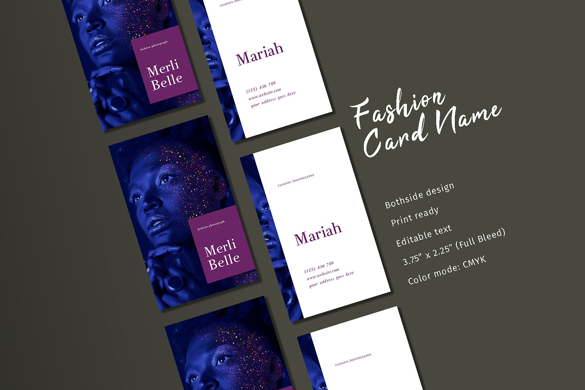FASHION CARD NAME TEMPLATE, a Business Card Template by Meknya (Photo 1 of 4)