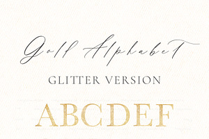 Gold Glitter Alphabet Letters