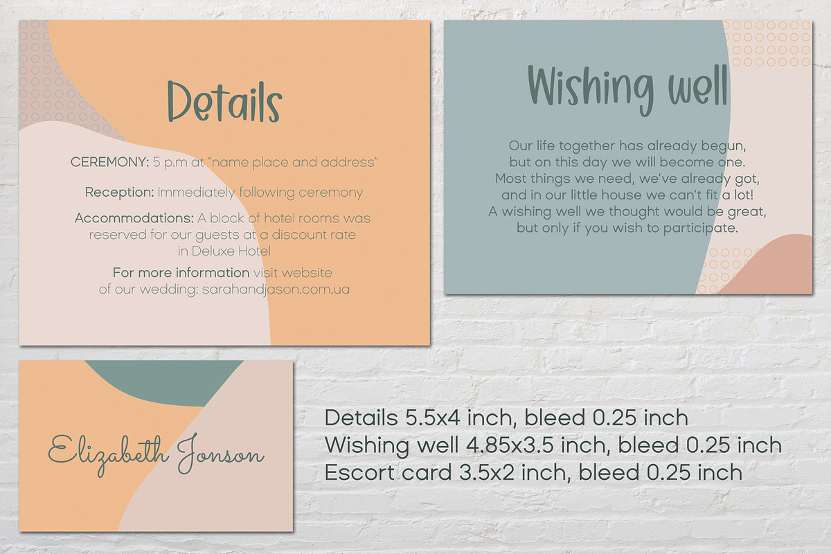 Abstract modern wedding cards suite, an Invitation Template by MariiaVD (Photo 8 of 10)