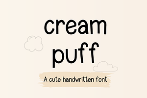 Cream Puff Cute Handwritten Font