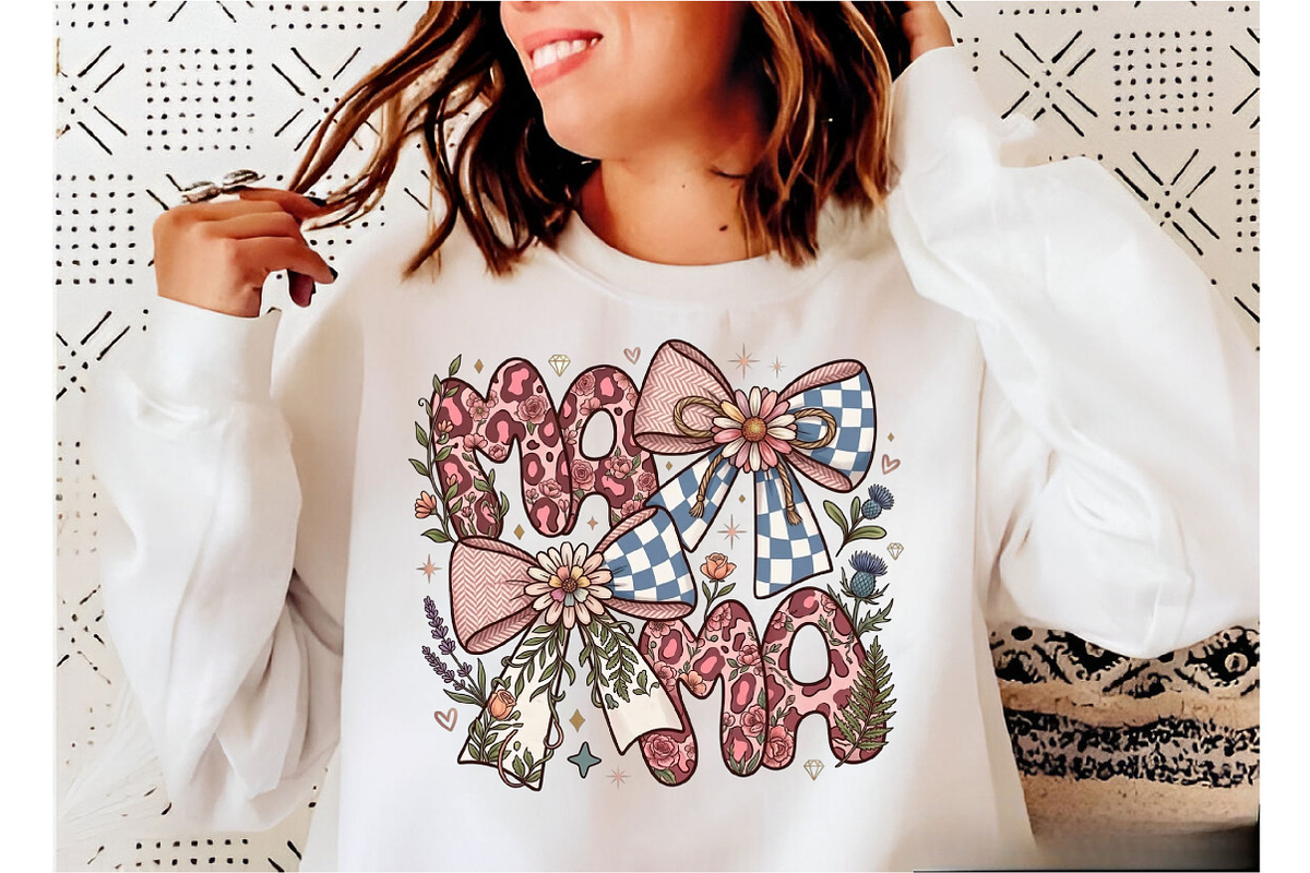 Preppy Mama Png, Mothers Day Png, a Seasonal Illustration by Designking (Photo 2 of 6)