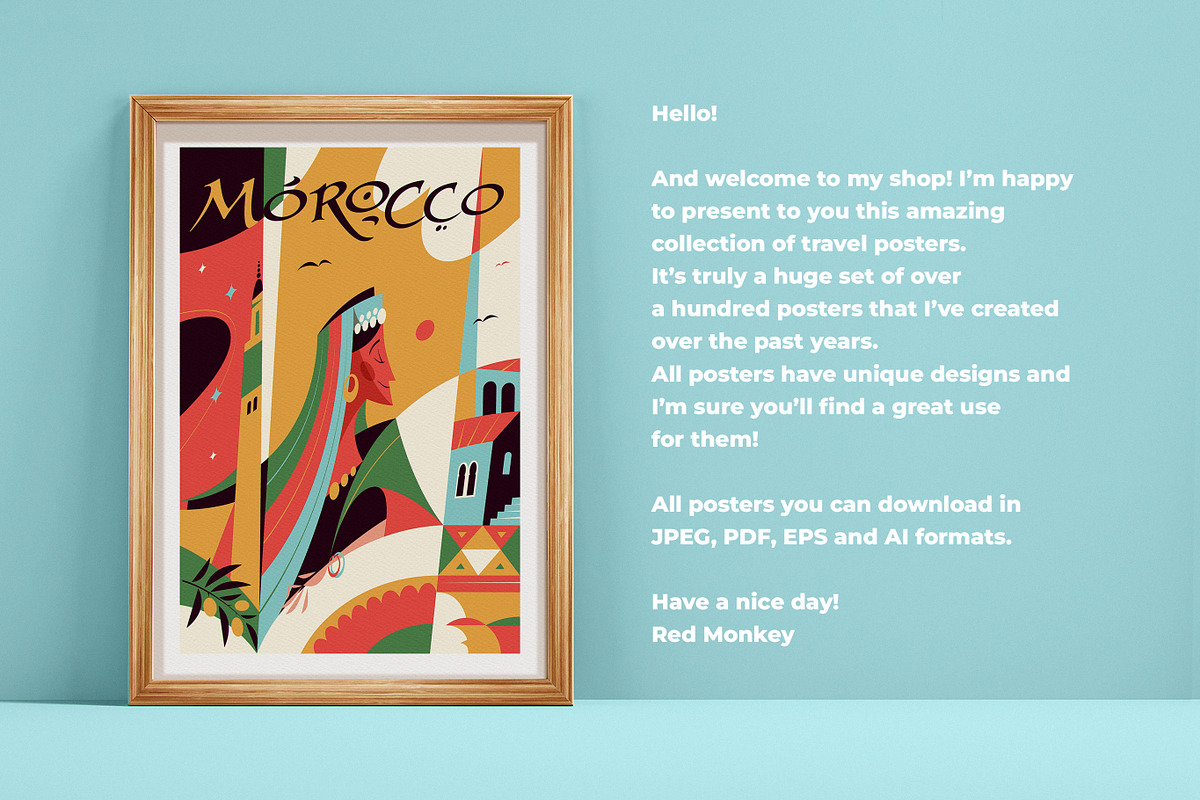 Travel Posters. Mega Bundle., a Decorative Illustration by Red Monkey (Photo 2 of 20)