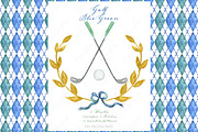 Golf Clipart argyle pattern Retro, an Illustration by LABFcreations (Thumbnail 1 of 4)