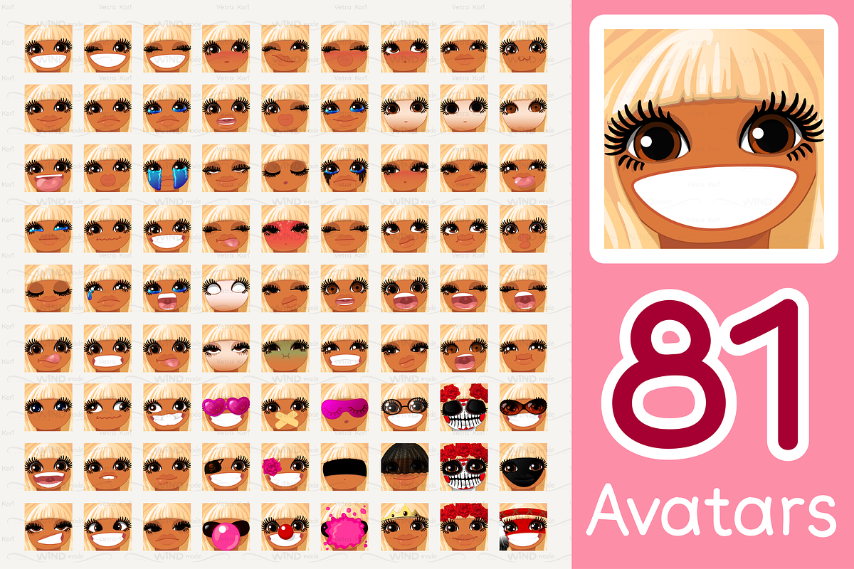 vector BIG avatars SET, a Templates & Theme by WINDmade (Photo 32 of 40)